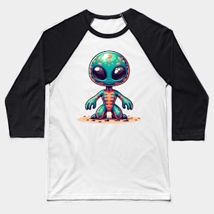 Cute small blue alien on mars Baseball T-Shirt